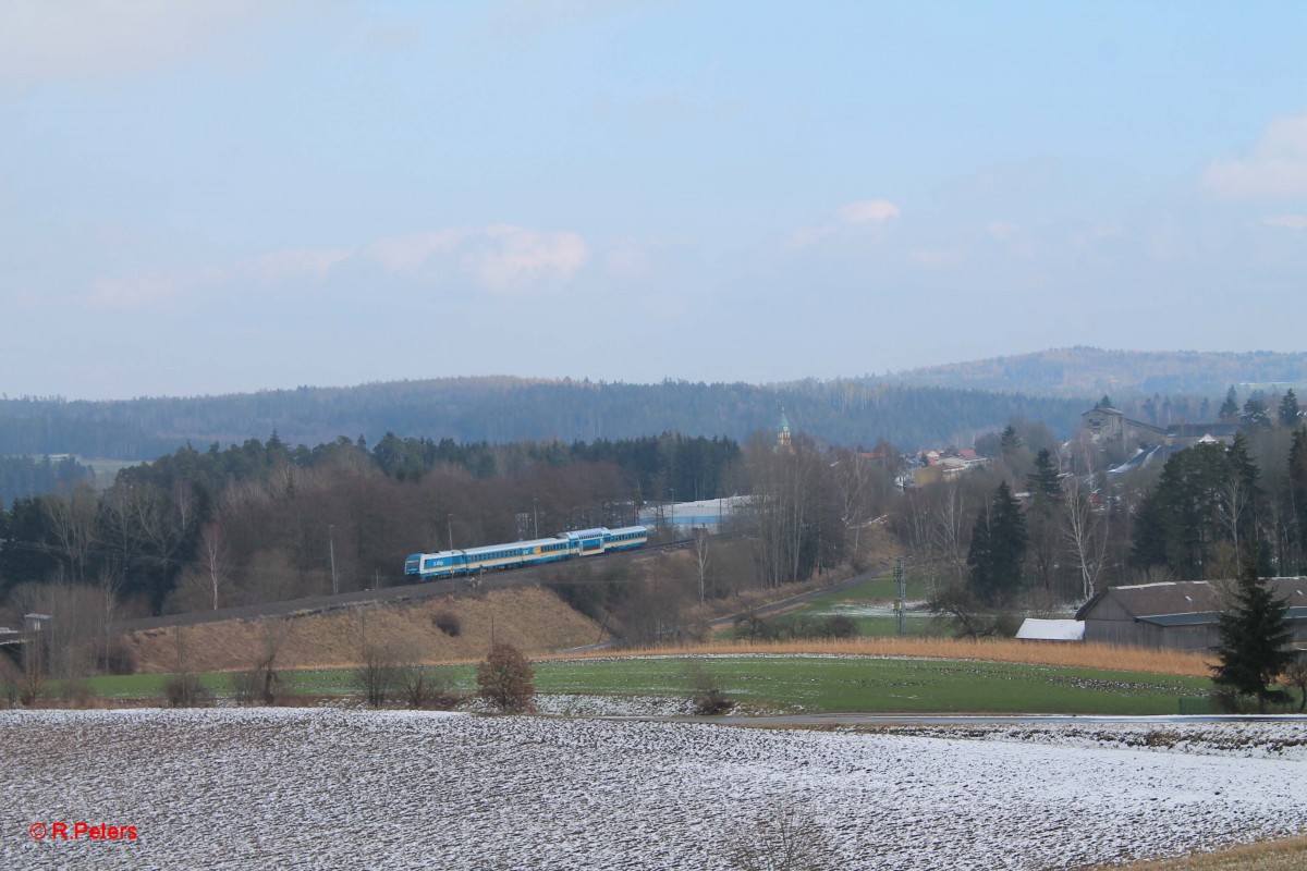 Alex verlässt Pechbrunn in Richtung Hof. 18.02.16