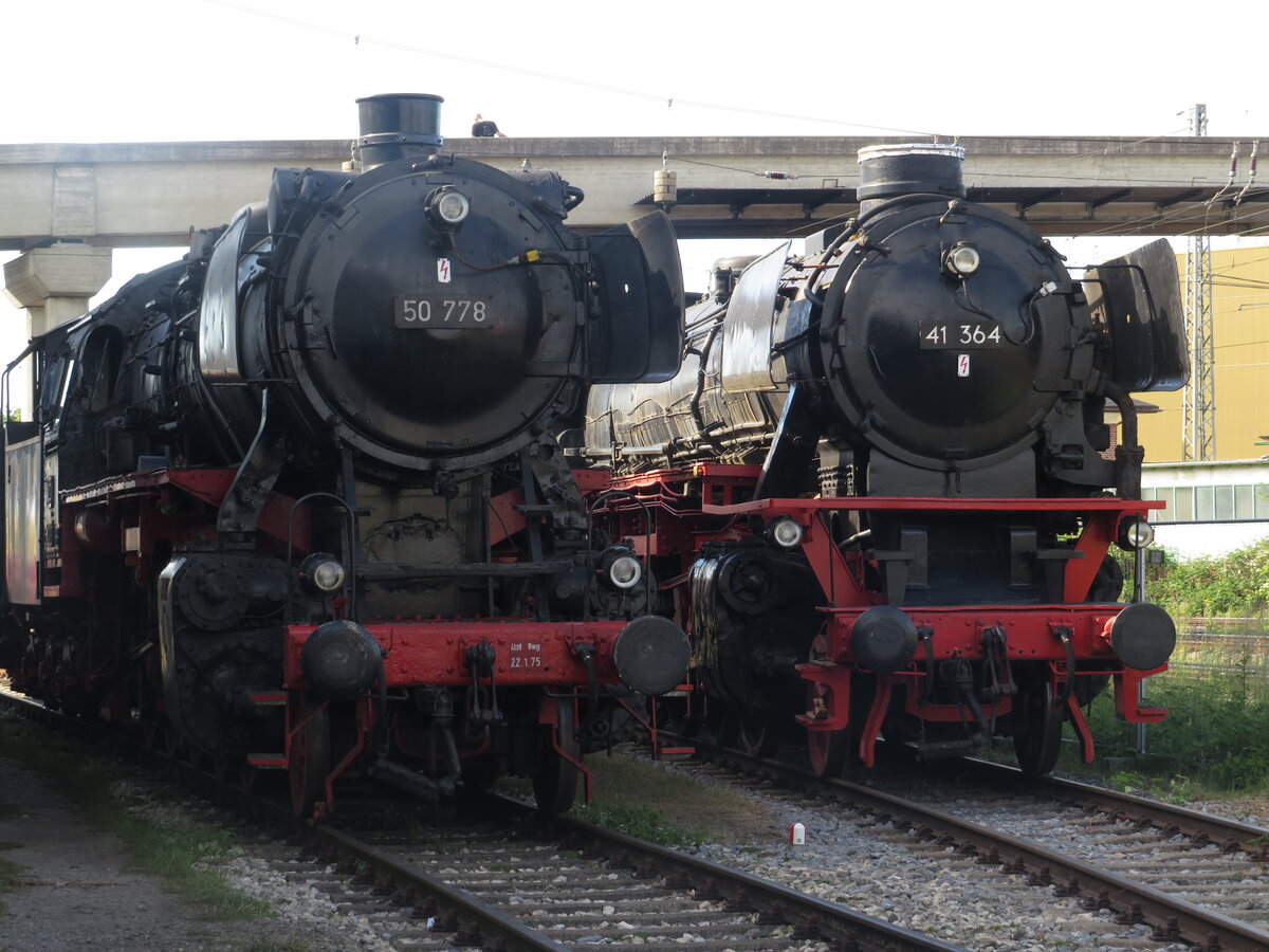 BR 50 778 und BR 41 364 stehen im Eisenbahnmuseum N�rdlingen. 30.Mai 2025