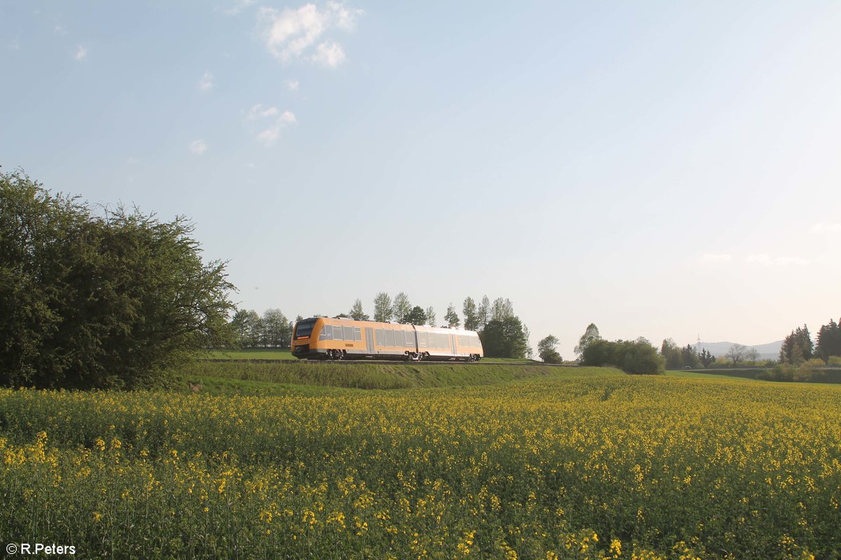 Ein unbekannter 1648 der OPB auf seiner Fahrt nach Marktredwitz kurz vor seinem Ziel auf der Arzberger Strecke. 29.04.18