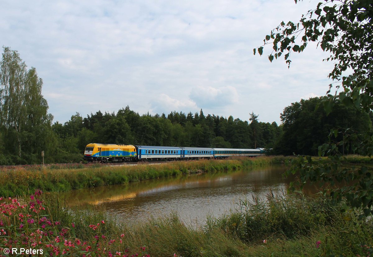 ER20 013 alias Bodo zieht den ALX84111 München - Hof südlich von Wiesau. 29.07.18