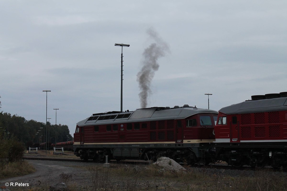 Es ist nach 18 Uhr und das LEG Lokpersonal macht sich wieder ran an die Schicht. 132 158 beim Motorstart.