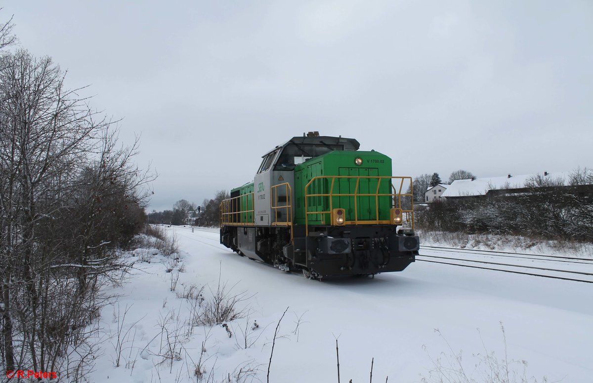 G1700.02 auf Strecken Erkundungsfahrt von Wiesau/Oberpfalz nach Mitterteich zur GSB Resycling hier auf Höhe von Schönfeld. 25.01.21