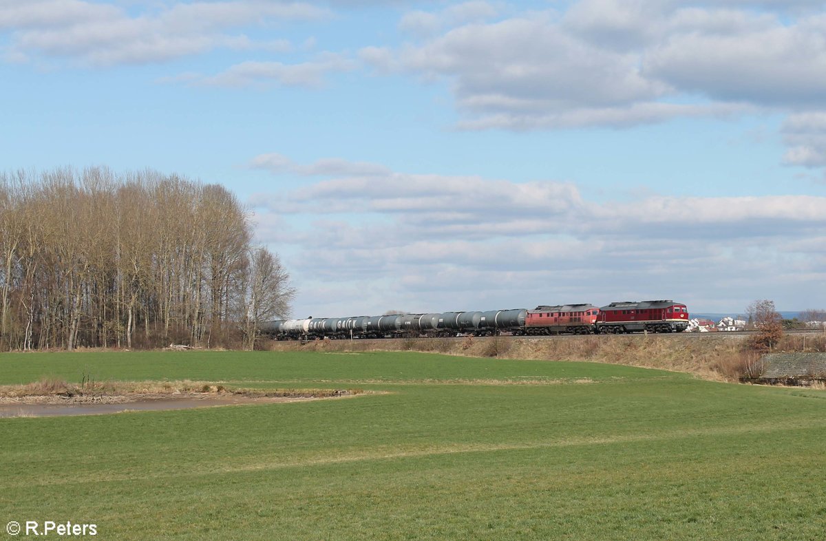 LEG 232 068 und 232 416 mit dem DGS 56599 Bitterfeld - Sand/ Hafen in Bayern, südlich von Wiesau. 22.03.20