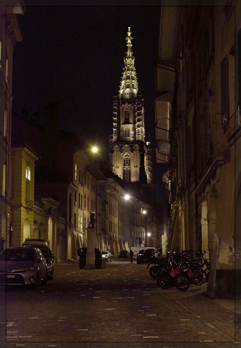 Münster von der Junkerngasse in Bern gesehen. Januar 2026.