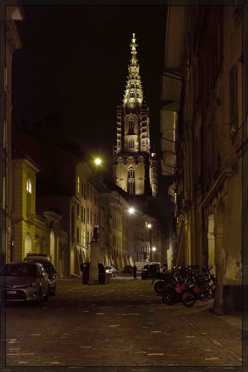 Münster von der Junkerngasse in Bern gesehen. Januar 2026.