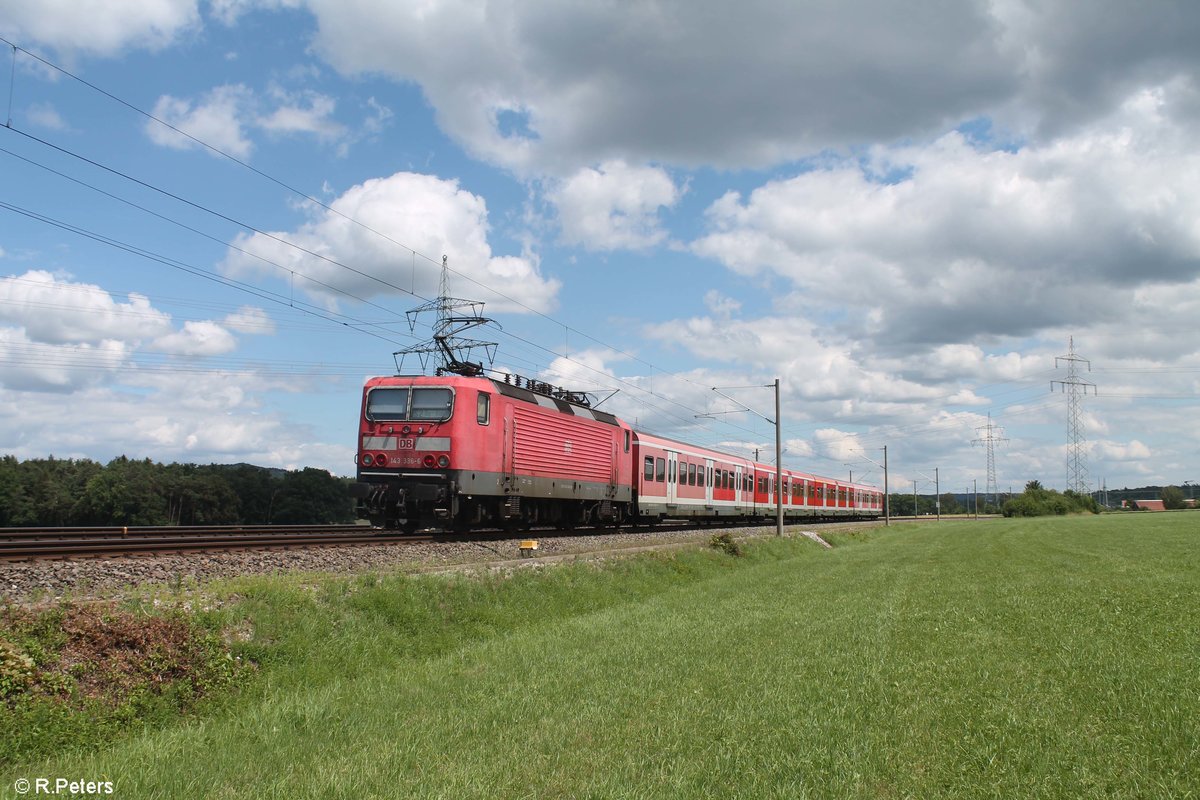 Nachschuss auf 143 336-6als S2 39623 Roth - Altdorf bei Nürnberg bei Winkelhaid. 03.07.20