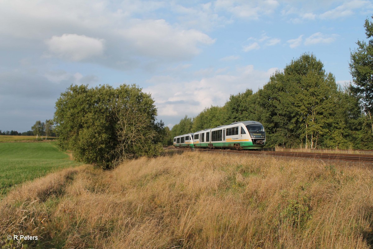 Nachschuss VT 17 als VBG81127 Regensburg - Hof bei Schnfeld. 26.09.13