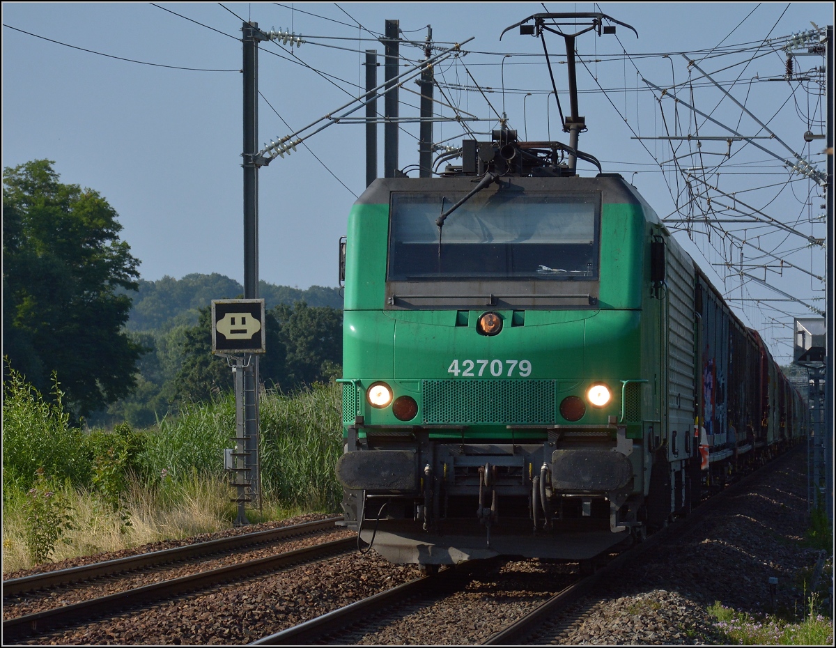 Prima BB 27097 auf dem Weg nach Belfort. Mülhausen, Juli 2021.