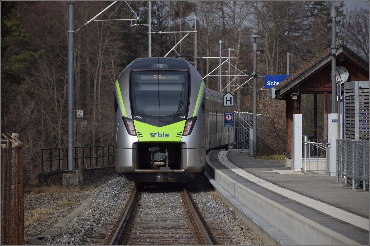 RABe 528 228 bei der Schwarzwasserbrücke. Januar 2026.
