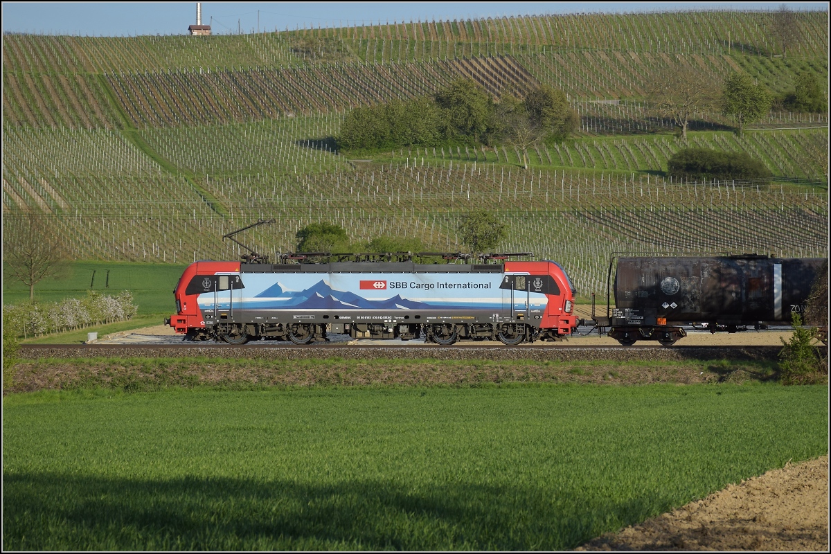 SBB Cargo international 196 476 'Novara' bei Scherzingen. April 2021.