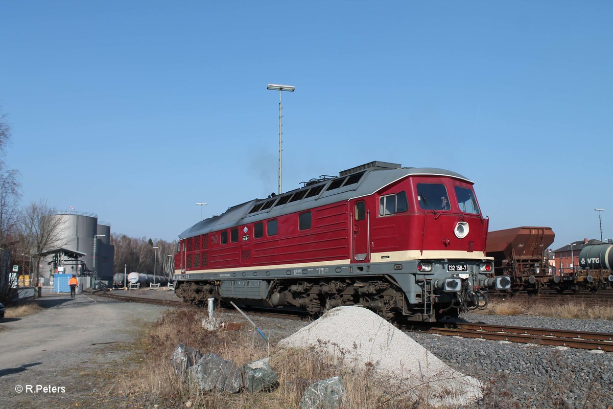 Starten der Motoren von 132 158-7 in Marktredwitz. 18.03.16