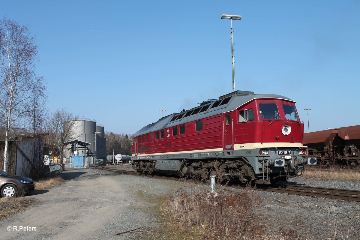 Starten der Motoren von 132 158-7 in Marktredwitz. 18.03.16