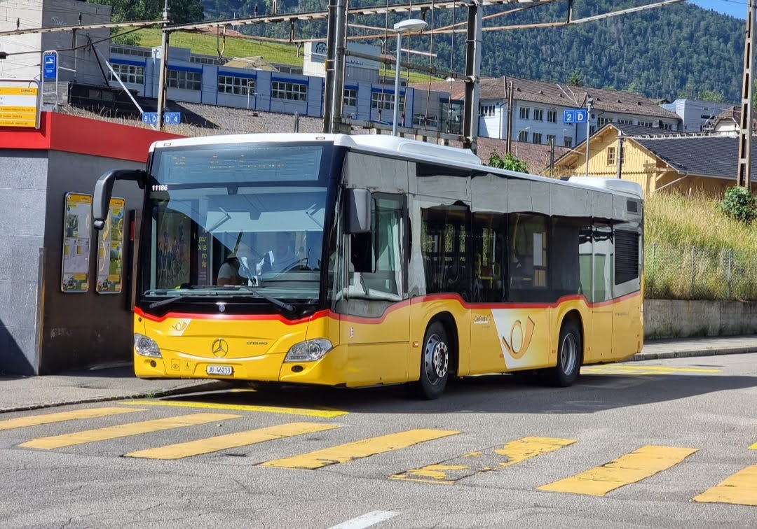 Tobler, Rebeuvelier - JU 46213 - PID 11186 - Mercedes (ex Carepostal Ouest) le 23 juin 2022  Moutier, gare