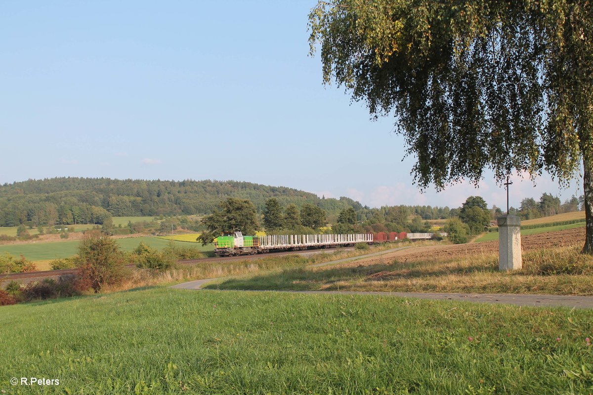 V1700.03 alias 277 004 zieht den DGS 47399 Wiesau - Cheb bei Lengenfeld. 24.09.16