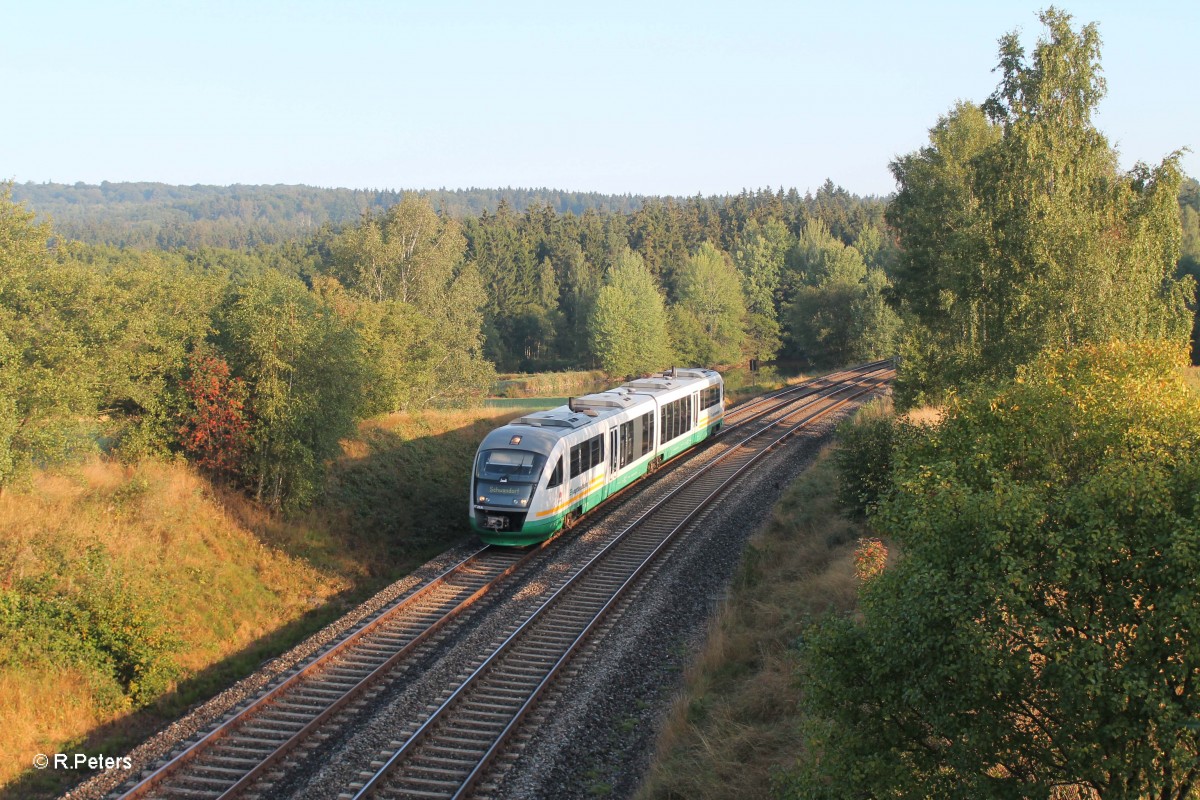 VT20 als VBG20870 Plesna/Cheb nach Schwandorf bei Oberteich. 05.09.13