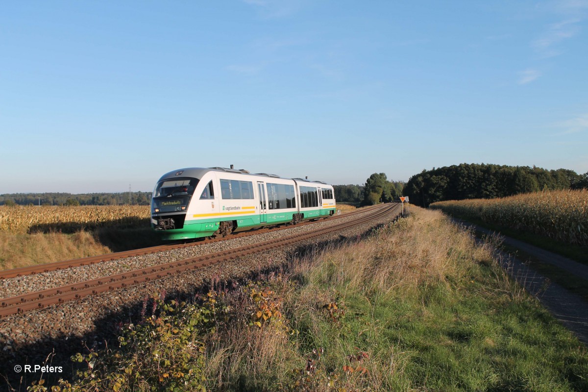 VT21 als VBG81124 Regensburg - Marktredwitz bei Oberteich. 03.10.13