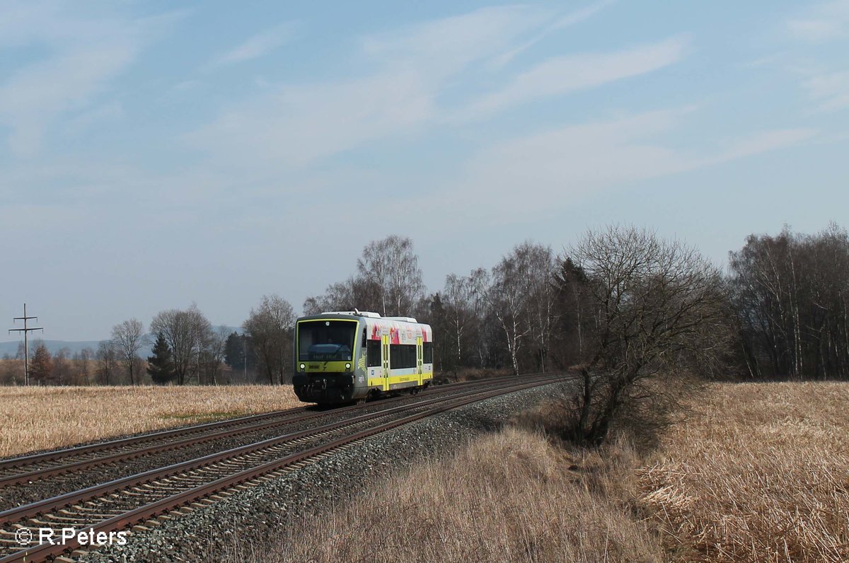 VT650 735 als AG84569 Weidenberg – Hof bei Unterthölau. 18.03.16
