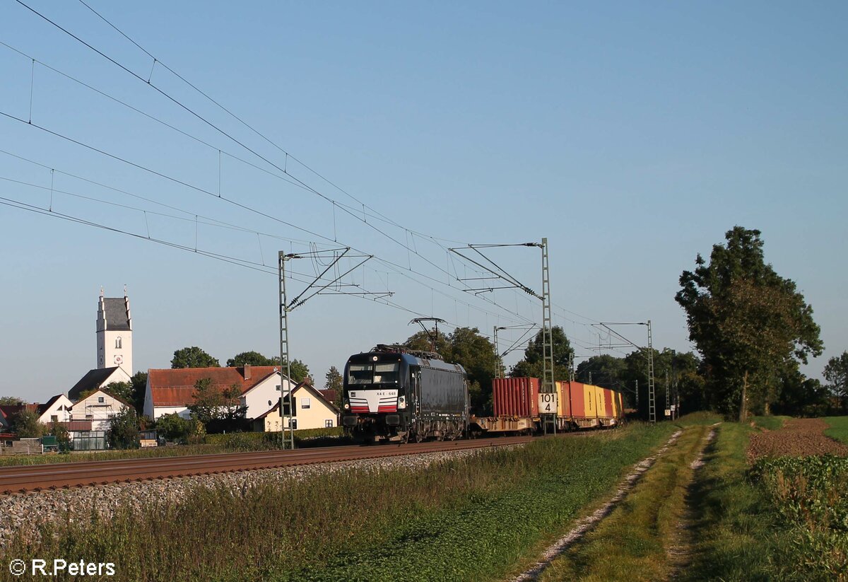 X4E -648 alias 193 648 mit einem Containerzug bei Moosham in Richtung Nürnberg. 25.09.21