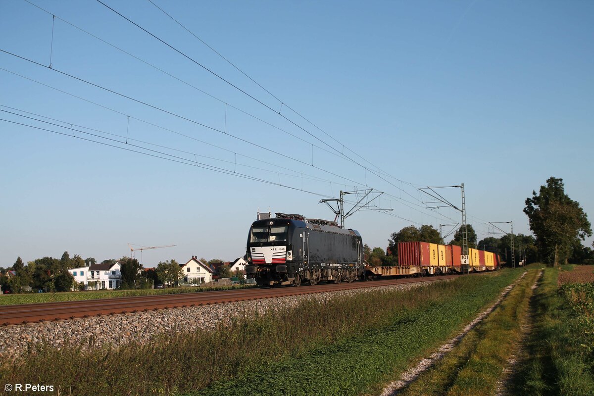 X4E -648 alias 193 648 mit einem Containerzug bei Moosham in Richtung Nürnberg. 25.09.21