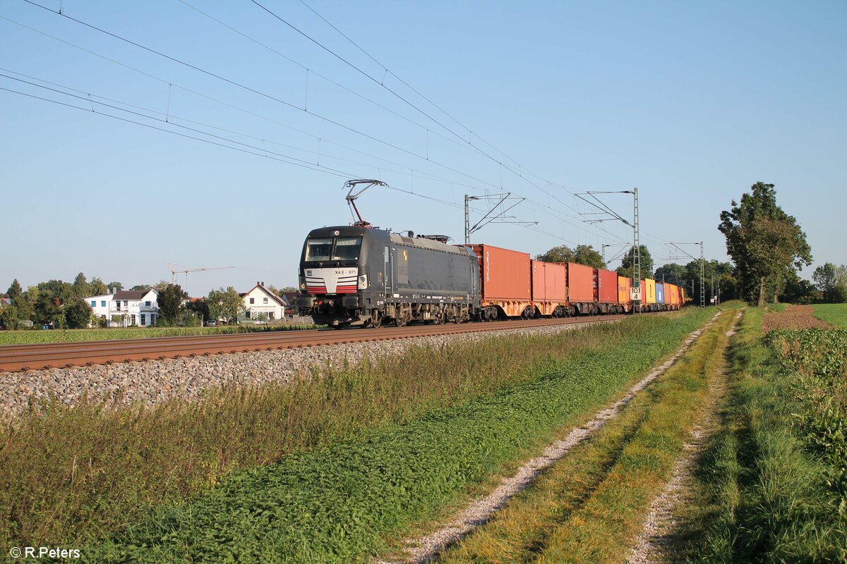 X4E 871 alais 193 871 zieht ein Containerzug bei moosham in Richtung Norden. 25.09.21