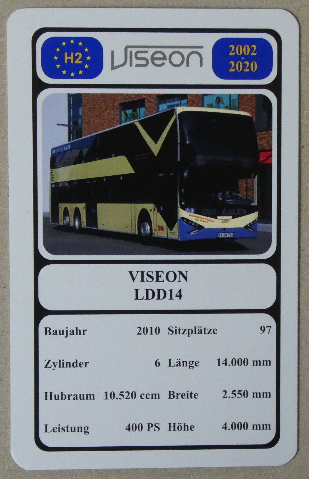 (280'644) - Quartett-Spielkarte mit VISEON LDD14 von 2010 am 22. September 2025 in Thun (280'644) - Quartett-Spielkarte mit VISEON LDD14 von 2010 am 22. September 2025 in Thun
