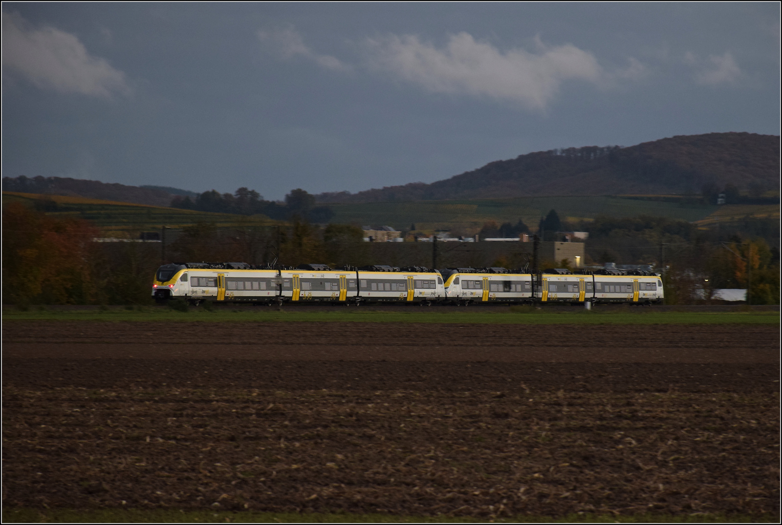 463 008 und 463 015 bei Hügelheim. Oktober 2025.