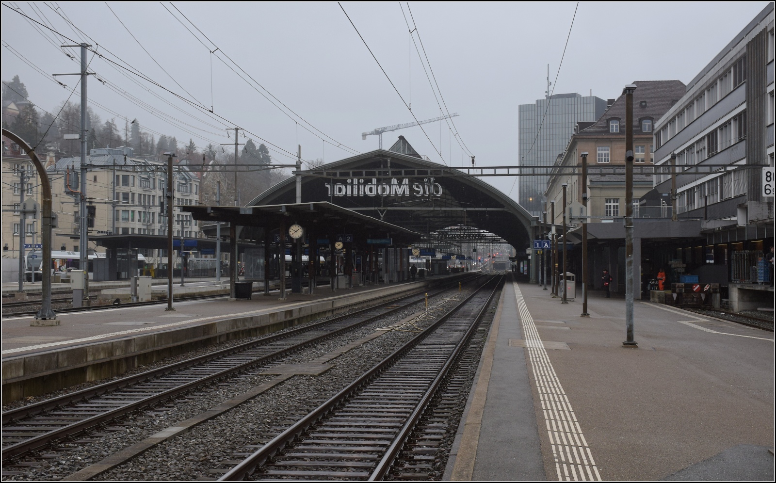 Bahnhofshalle St. Gallen. Februar 2023.
