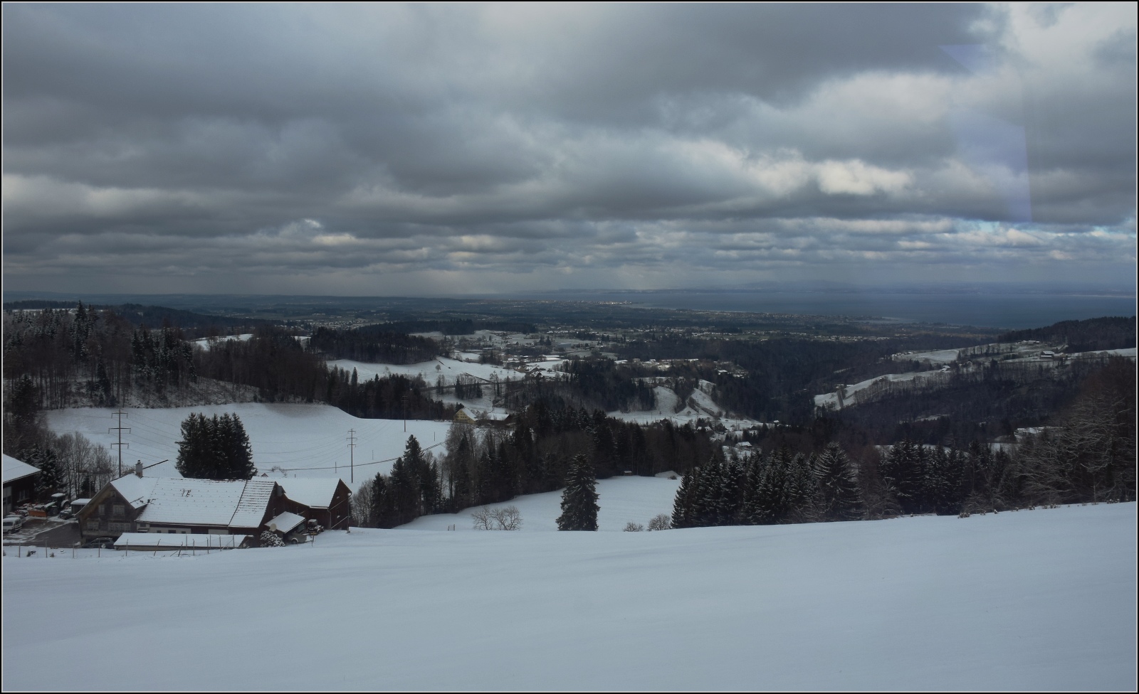 Blick ins Wetter und zum Bodensee. Vgelinsegg, Februar 2023.