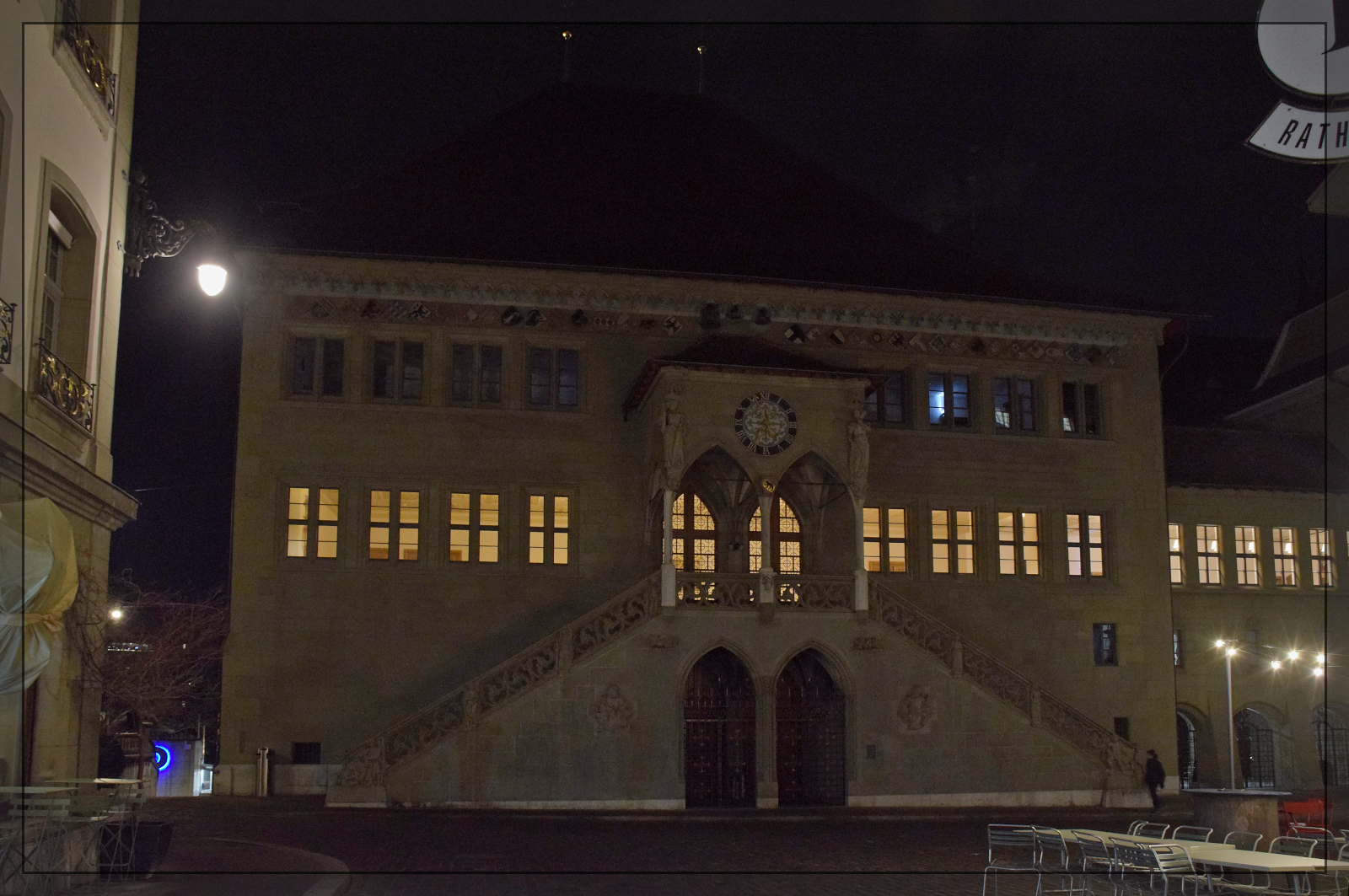 Das Rathaus in Bern war leider nicht beleuchtet. Januar 2026.