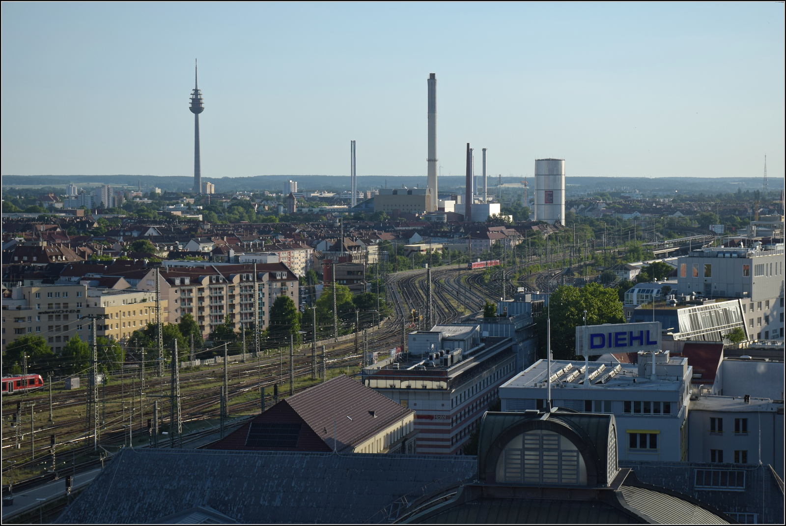 Der Hauptbahnhof Nürnberg von oben. Juni 2025.