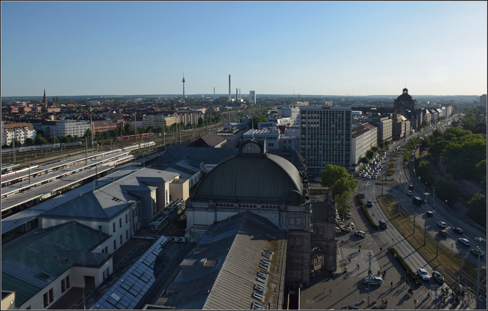 Der Hauptbahnhof Nürnberg von oben. Juni 2025.