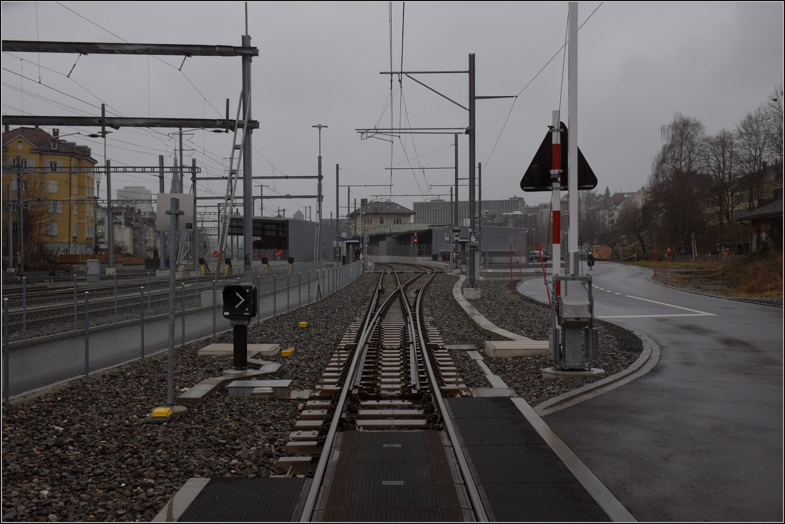 Der neue Halt der Appenzeller Bahn: St. Gallen Gterbahnhof. Februar 2023.