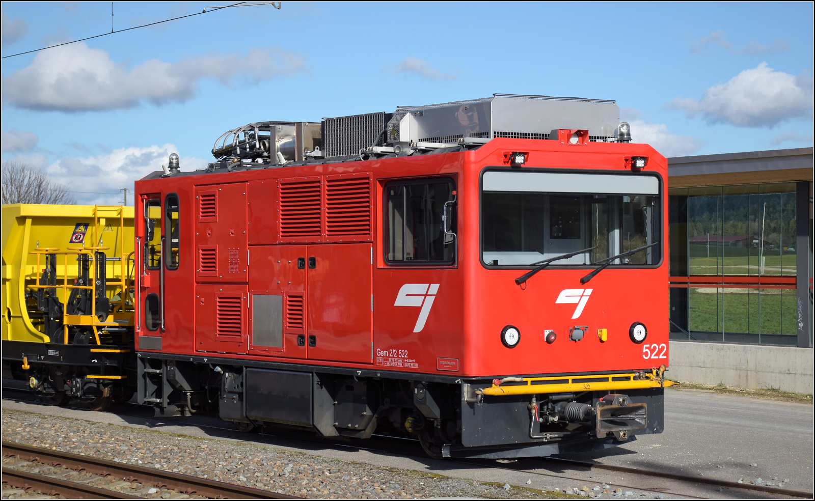 Gem 2/2 522 der CJ in Le Noirmont. April 2026.