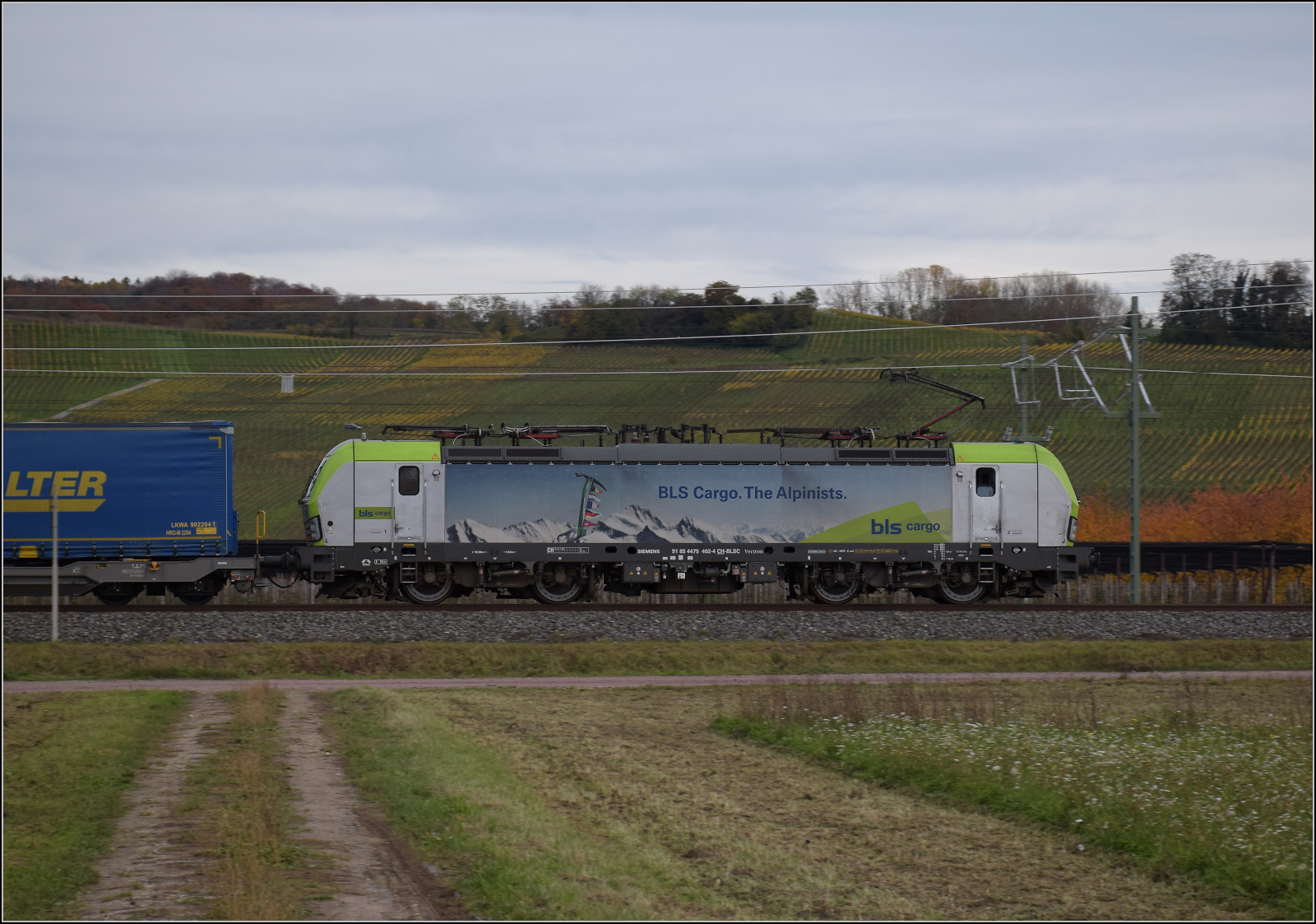 Herbst in Auggen.

Re 475 402 mit dem Walterzug auf dem Weg nach Basel. Oktober 2025.