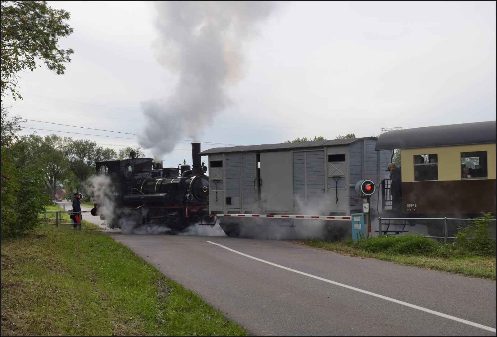 Im Elsässer Ried mit der CFTR.

030 TB 134  Theodor  in Volgelsheim. September 2024.