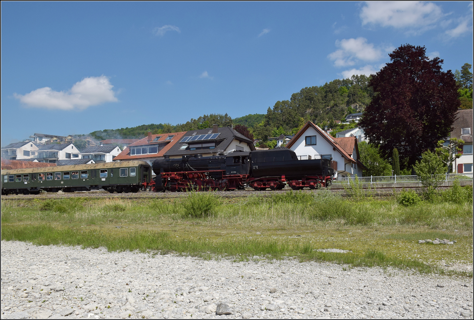 Mein letztes Zusammentreffen mit 52 7596 vor ihrer hoffentlich vorübergehenden Stilllegung. Sipplingen, Mai 2025.