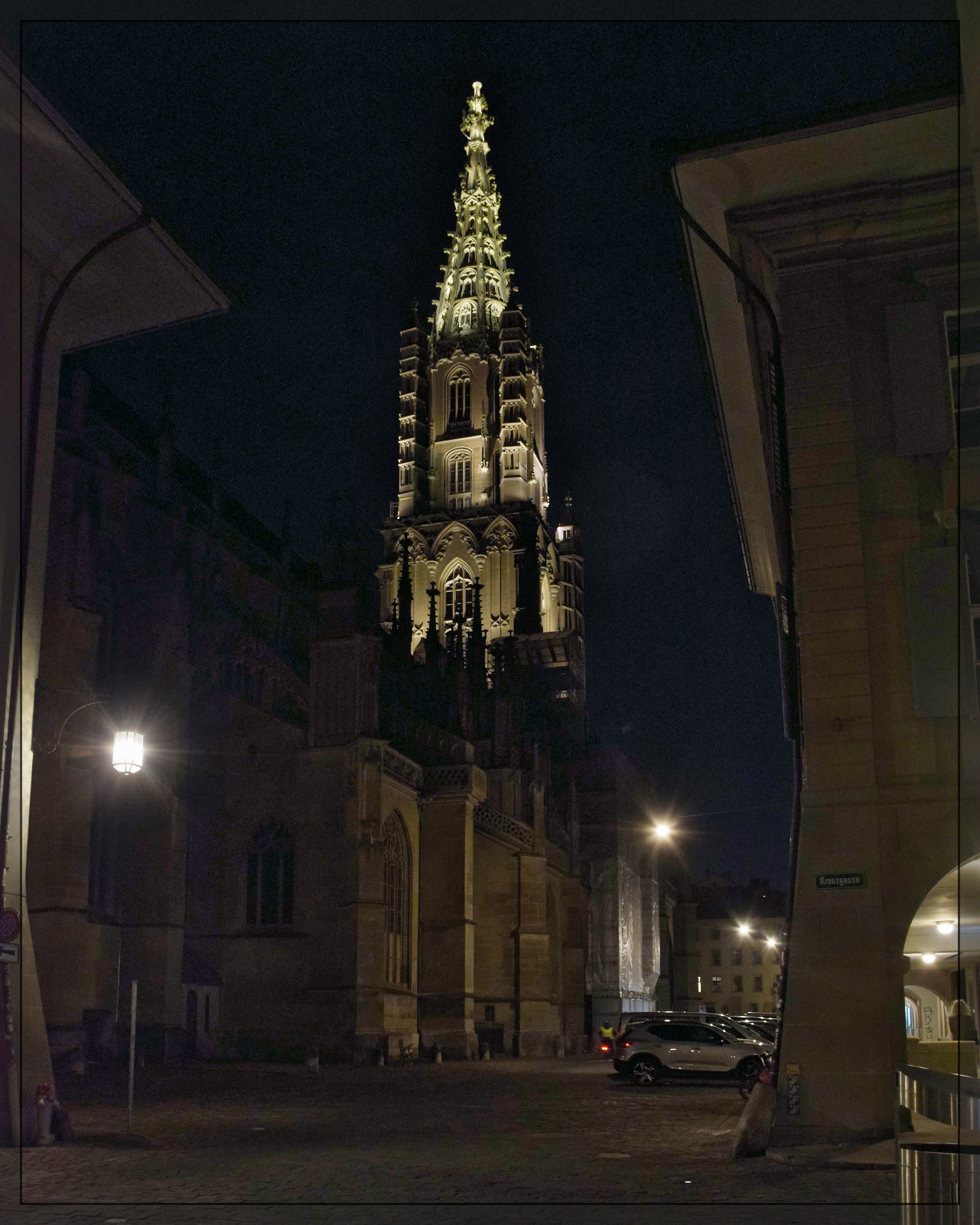 Münster von der Junkerngasse/Münstergasse in Bern gesehen. Januar 2026.