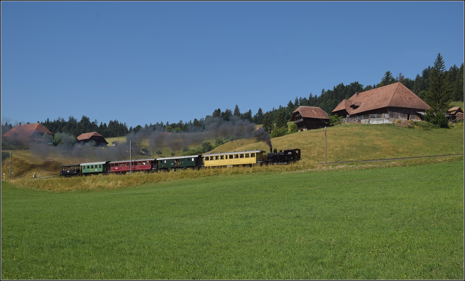 Öffentlicher Fahrtag auf der Emmentalbahn. 

BSB Ed 3/4 51 bei Wydithub. Juli 2023.