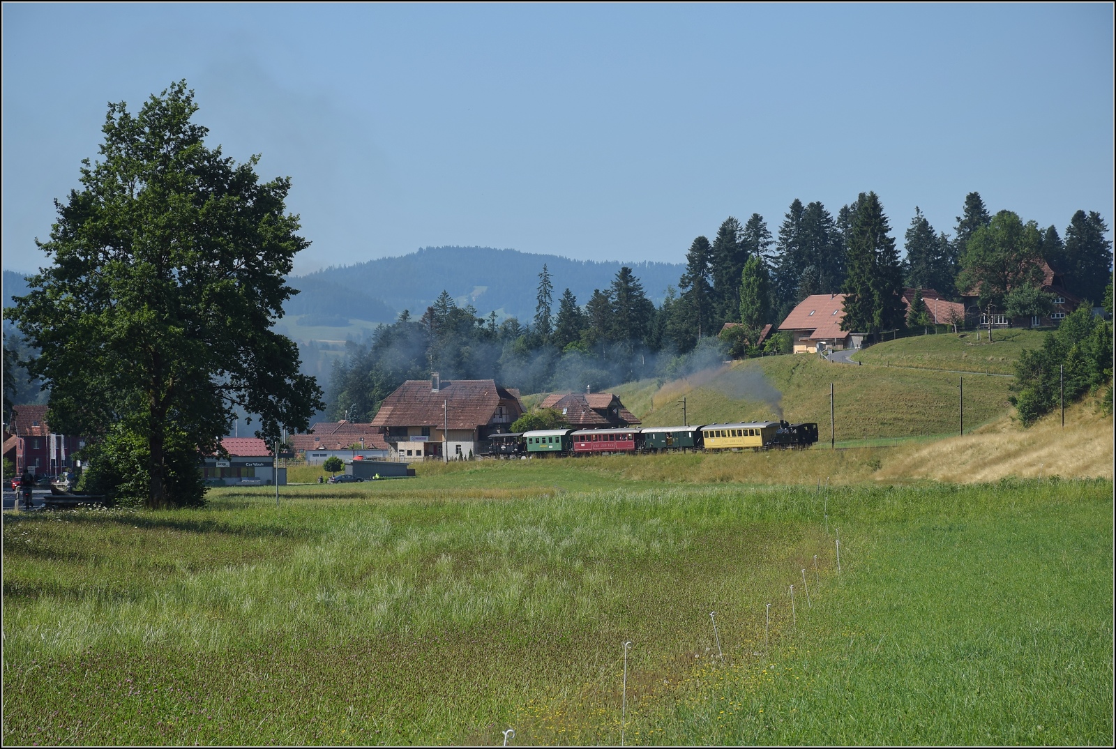 Öffentlicher Fahrtag auf der Emmentalbahn. 

BSB Ed 3/4 51 bei Gammenthal. Juli 2023.