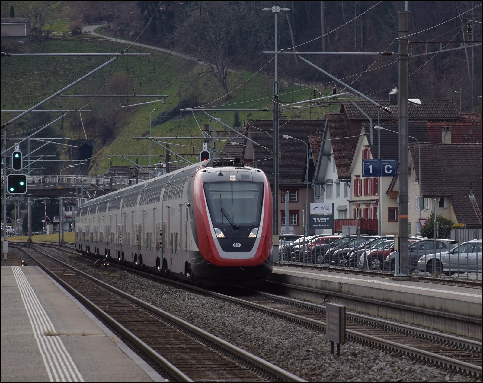RABe 502 225 in Rheineck. Februar 2023.