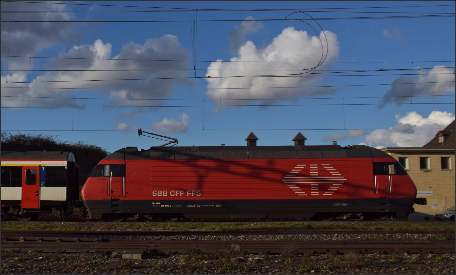 Re 460 000 'Grauholz' in Pratteln. März 2024.