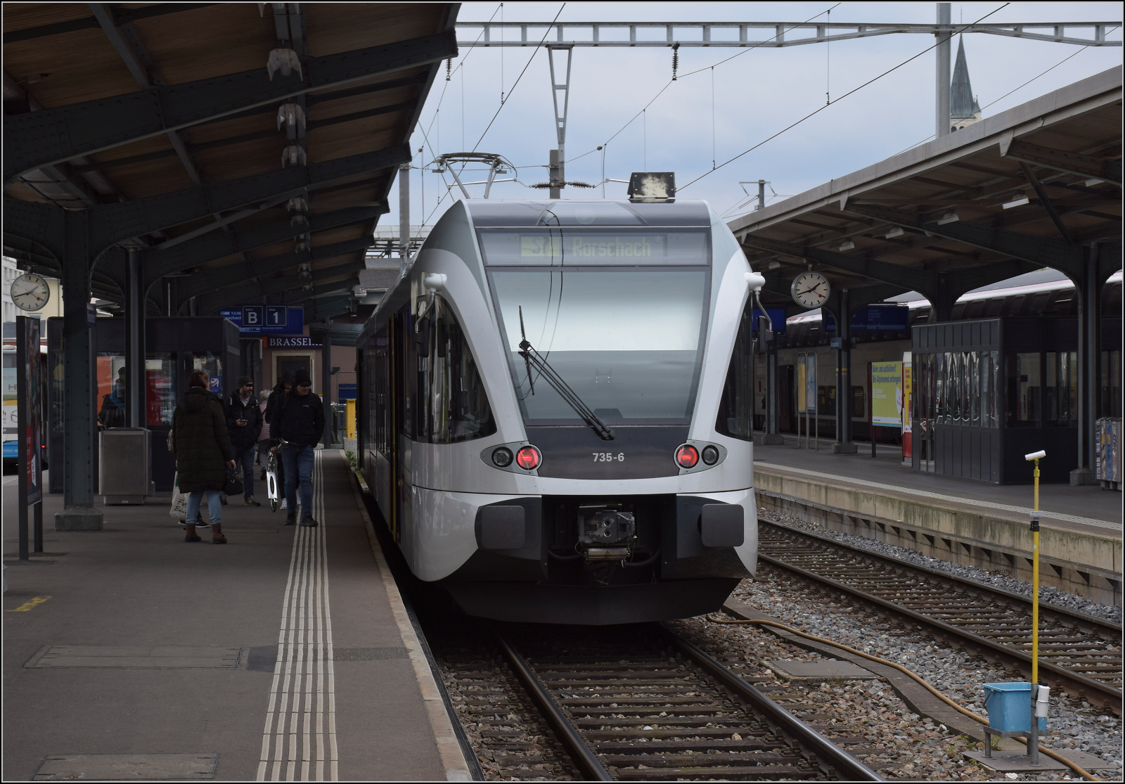 Thurbo-GTW RABe 526 735 in Romanshorn. April 2024.