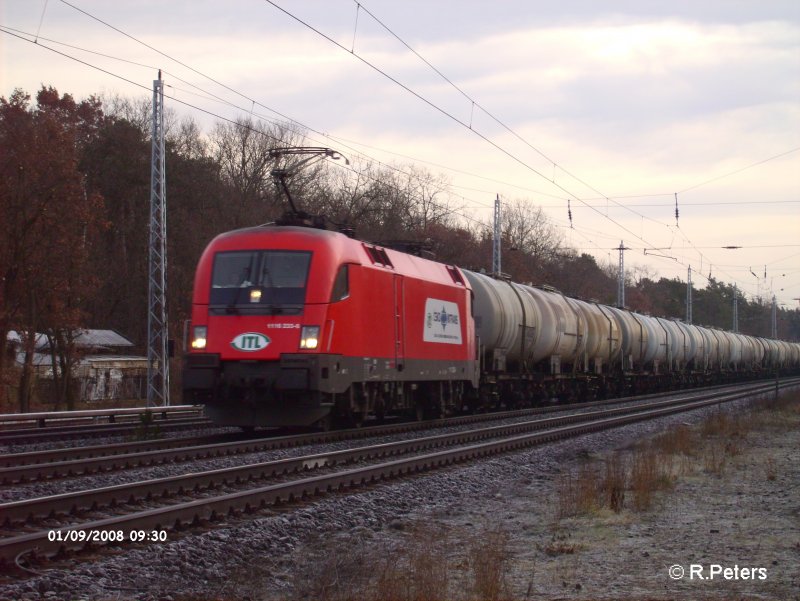 1116 233 durchfhrt Berlin-Friedrichshain mit ein Kesselzug. 09.01.08