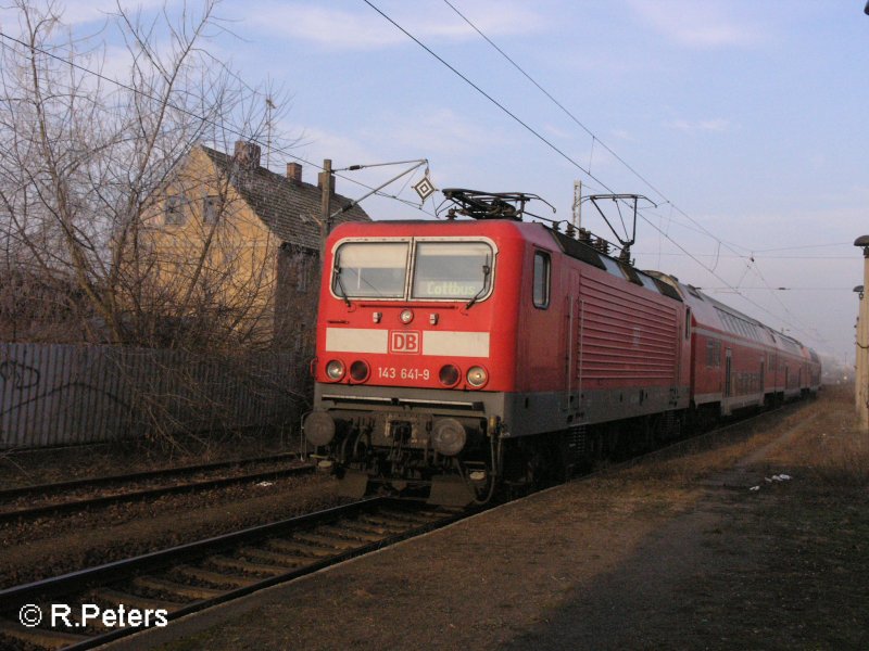 143 641-9 erreicht Eisenhttenstadt mit RB 11 Cottbus. 22.12.07