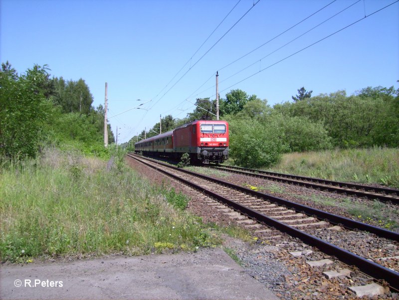 143 821-7 schiebt beim ex HP Vogelsang ein RB11 Frankfurt/Oder. 14.06.06