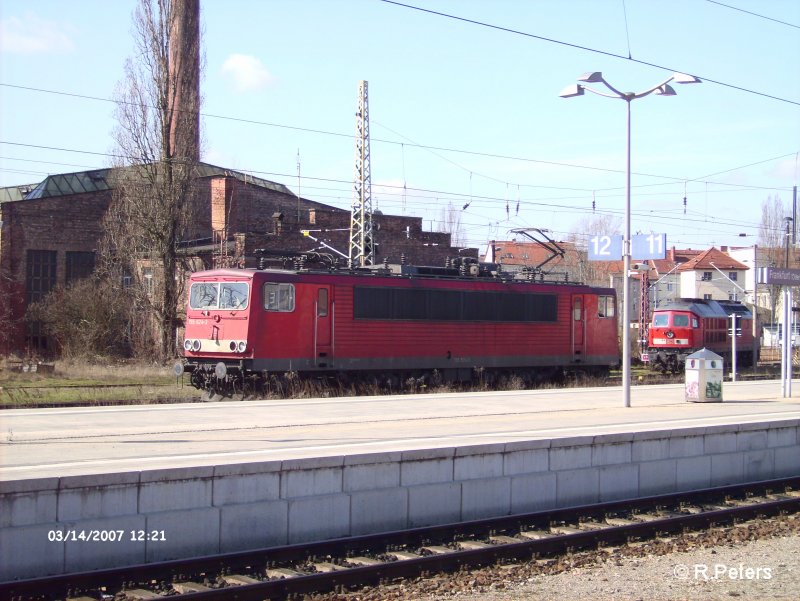 155 024-3 durchfhrt Frankfurt/Oder in Richtung Oderbrcke.14.03.07