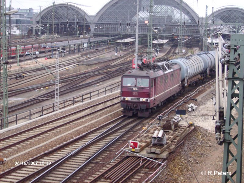 180 006 durchfhrt Dresden HBF mit ein gemischten Gterzug. 16.02.07