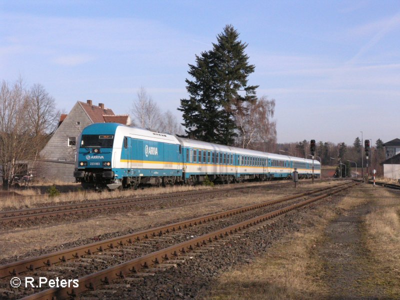 223 063 durchfhrt pechbrunn mit dne Mittags Alex nach Hof. 11.02.08