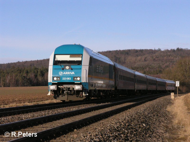 223 063 zieht bei Oberteich ein Alex nach Mnchen. 23.01.08