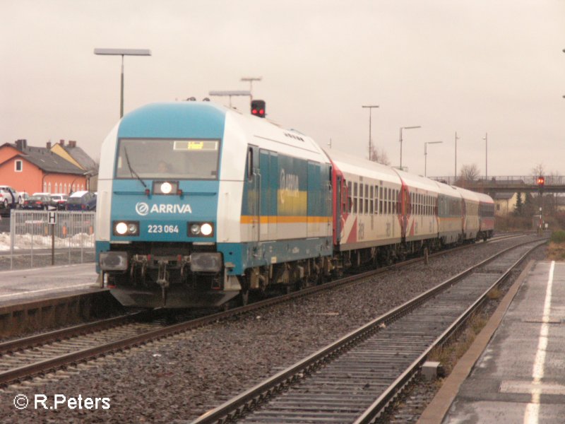 223 064 erreicht Wiesau mit ein Alex nach Hof. 19.01.08